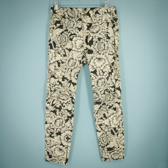 G Star Raw Pharrell Williams Size 27 Elwood X25 Floral Mid Boyfriend Pants 5622 - Picture 1 of 9